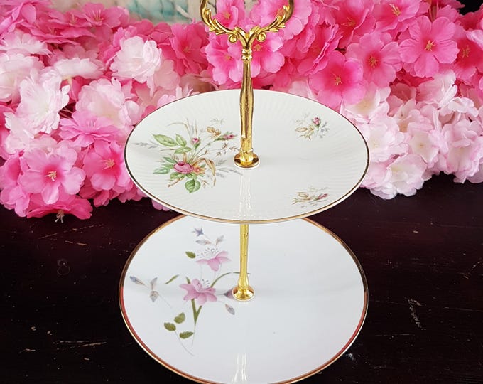 Elegant 2-Tier Bridgerton-Inspired Stand for Tea Parties, Desserts, and Jewelry Display