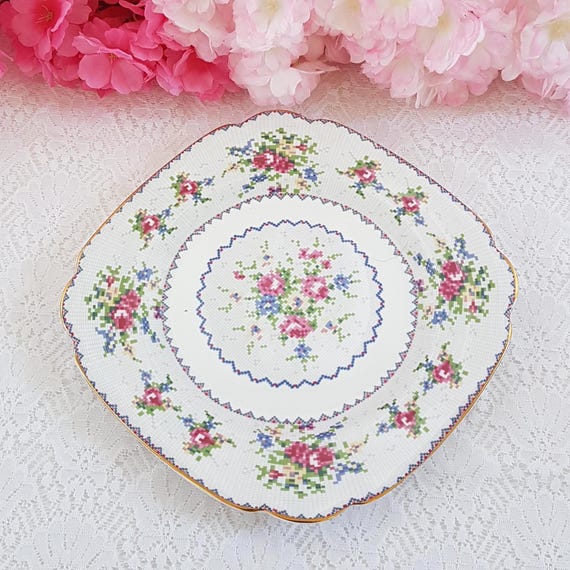 Royal Albert Petit Point Dinner Plates (Set of 4) - Vintage English Bone China