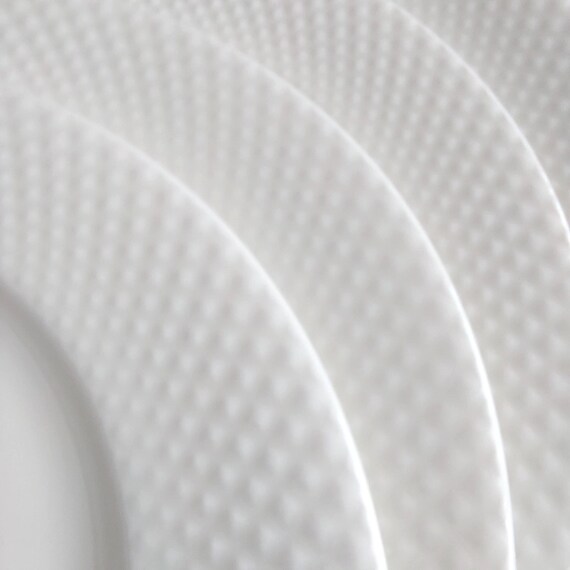 Mikasa Huntington Bone China White Salad Plates Set of 4 - 8 Inch Vintage Dinnerware