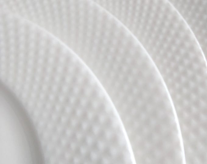 Mikasa Huntington Bone China White Salad Plates Set of 4 - 8 Inch Vintage Dinnerware