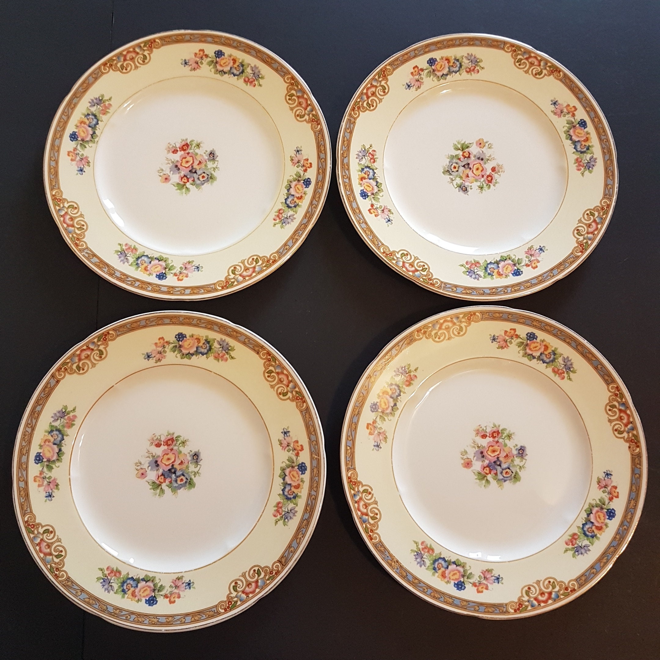 Set of 4 WH Grindley MARJORIE Ivory, Reg No 714550, Side Salad Plates