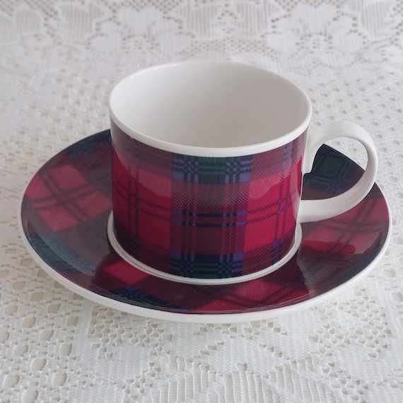 Vintage Dunoon Lindsay Tartan Cup and Saucer Set – Fine Bone China Scotland