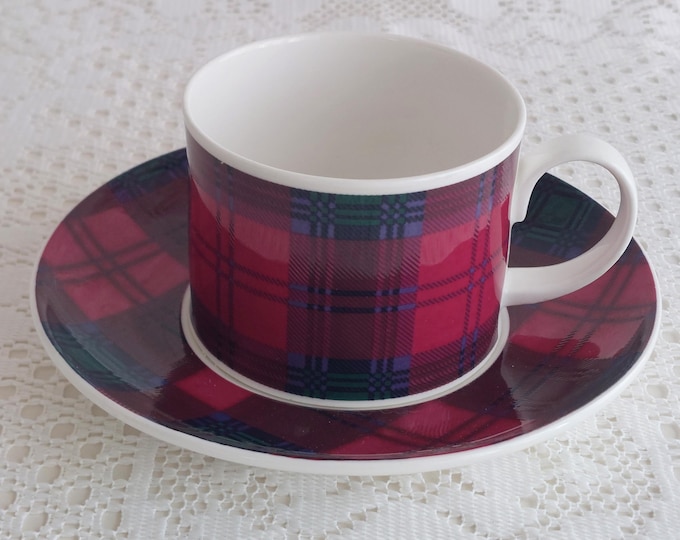Vintage Dunoon Lindsay Tartan Cup and Saucer Set – Fine Bone China Scotland