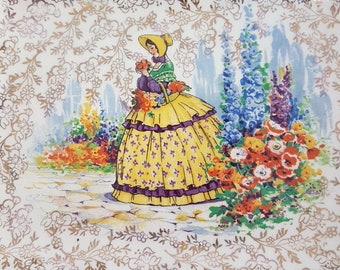 James Kent Crinoline Lady 10 inch Serving Bowl Vintage 1930s Longton England