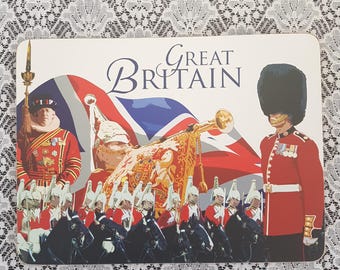 4pc Great Britain England Royal Guard Cork Back Placemat Set