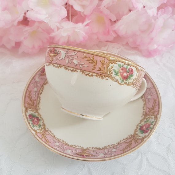 Antique Tea Cup and Saucer, Grindley China, Made in England, 1914 to 1925