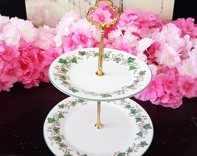 Elegant 2-Tier Handmade Bridgerton-Inspired Stand for Tea Parties, Desserts, and Jewelry Display