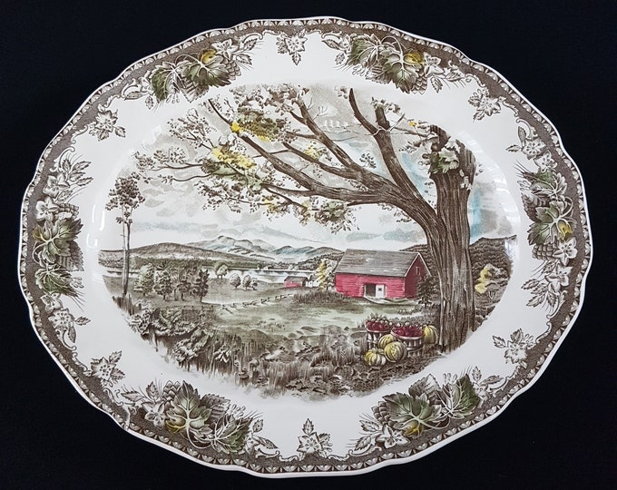 The Friendly Village, Johnson Brothers, HARVEST TIME Platter, 13.5 inch, Made in England