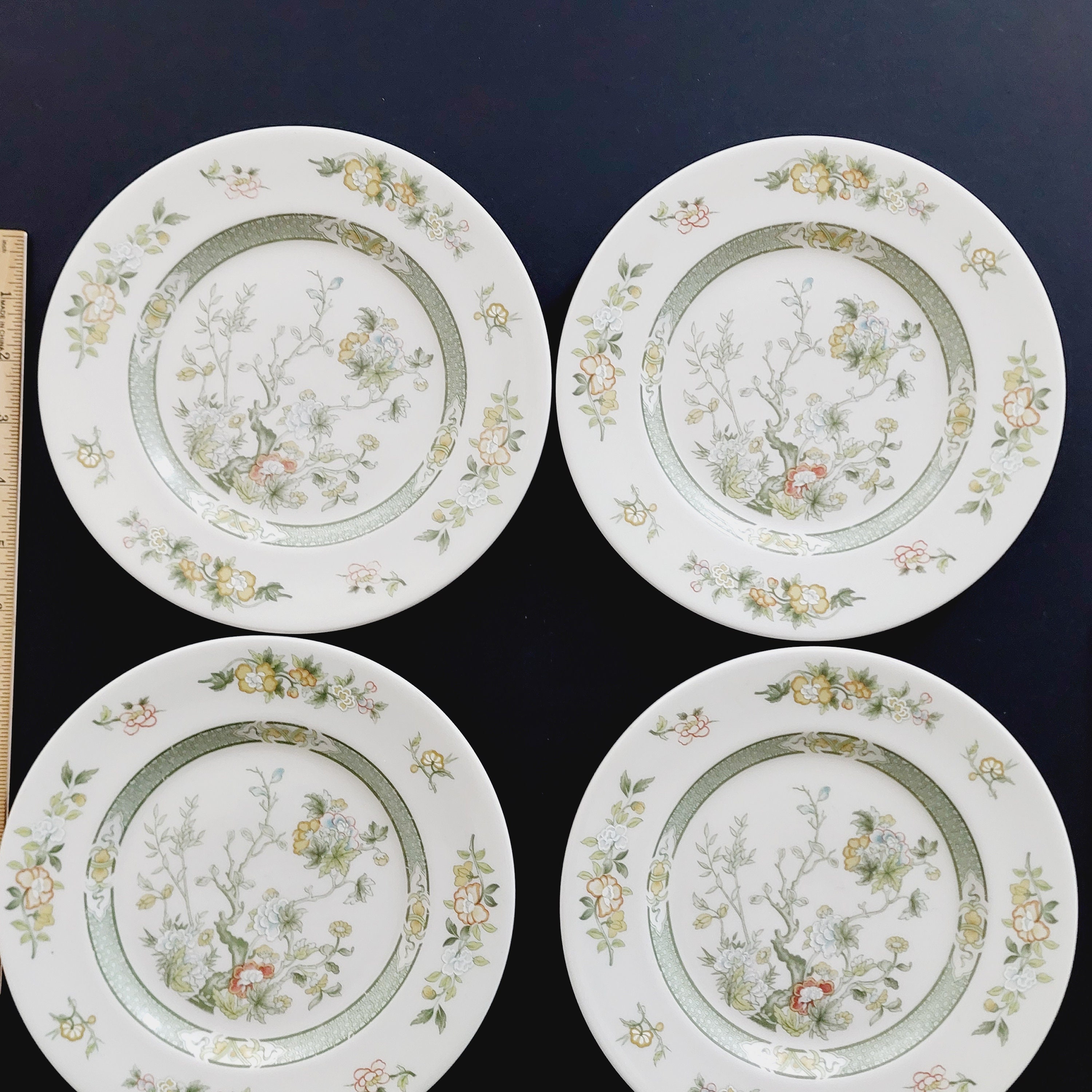 Salad Plates, Royal Doulton TONKIN TC1107, Green Indian Tree, 8 Inch