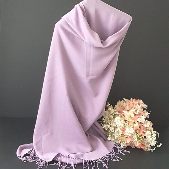 Fattorseta Italy Fringe Scarf - Hotel Collection Purple Pashmina Shawl