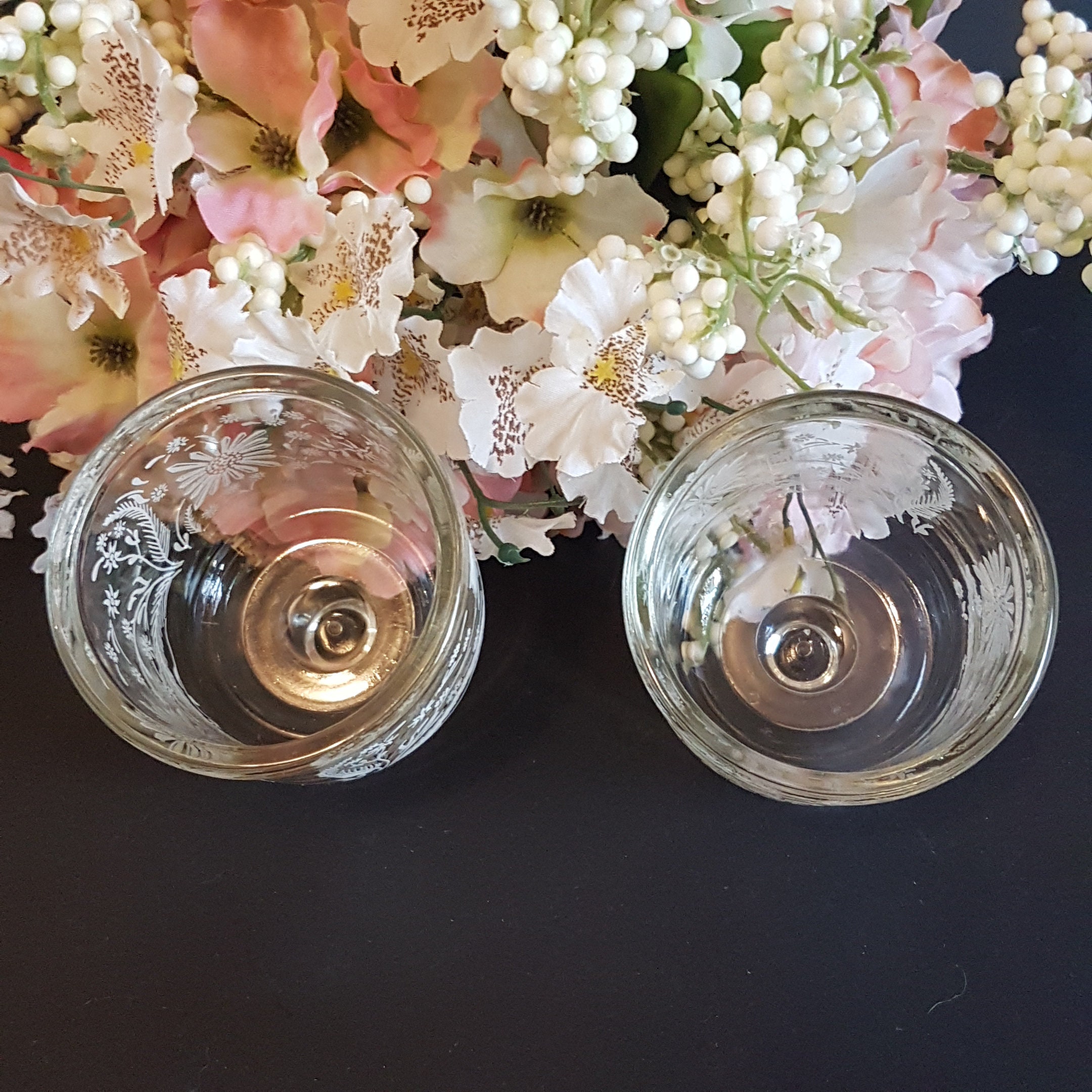 Set of 2 Candle Peg Votive Cup, Tea Light Candle Insert, Glass Candle