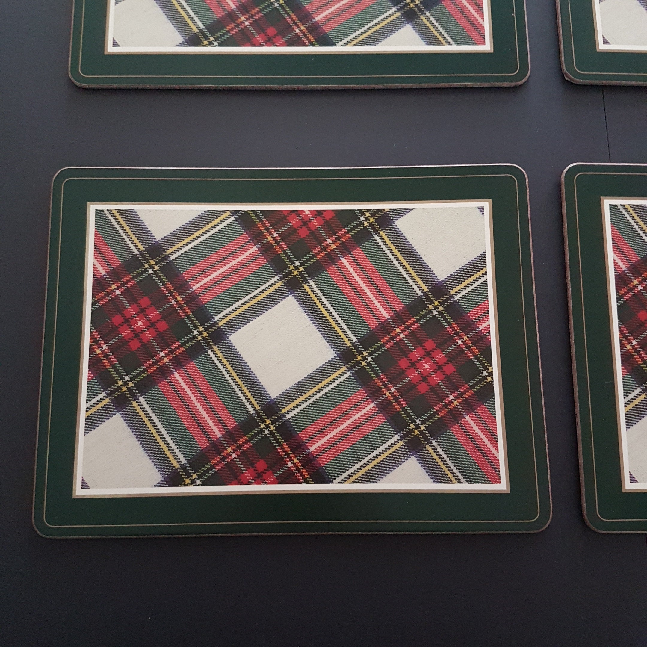 Set of 4 Pimpernel DRESS STEWART Placemat, Corkback, Scottish Tartan