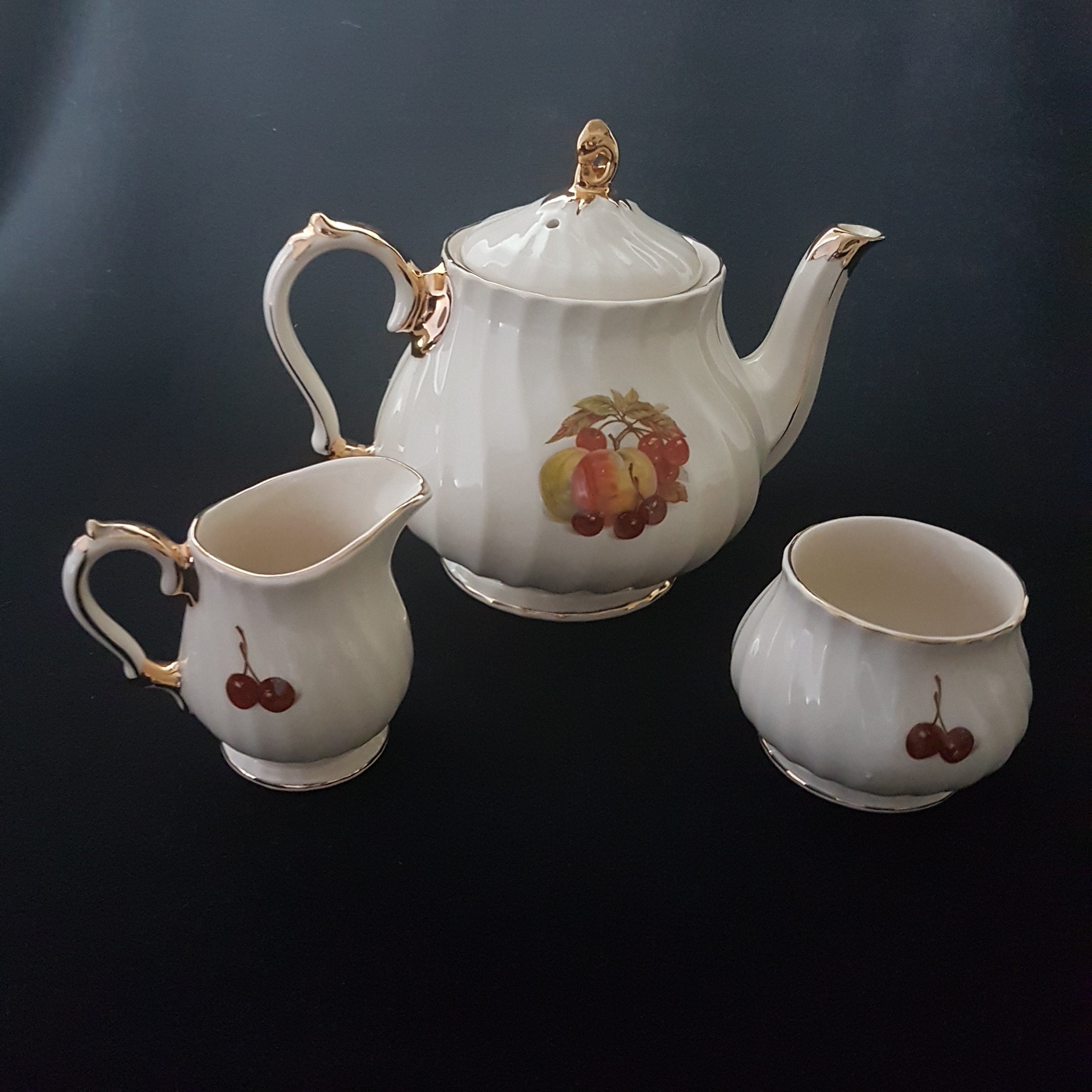 Sadler England Teapot Cream Sugar Vintage Sadler Tea Set Etsy