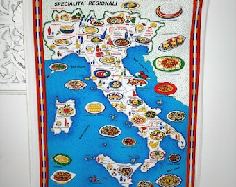 Vintage 100% Cotton ITALY Souvenir Kitchen Tea Towel