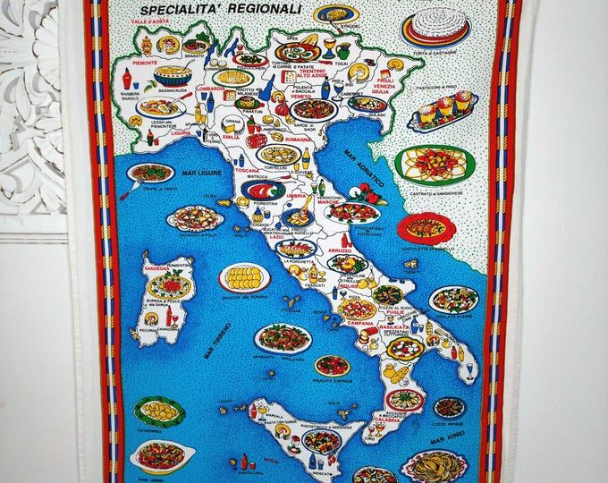 Vintage 100% Cotton ITALY Souvenir Kitchen Tea Towel