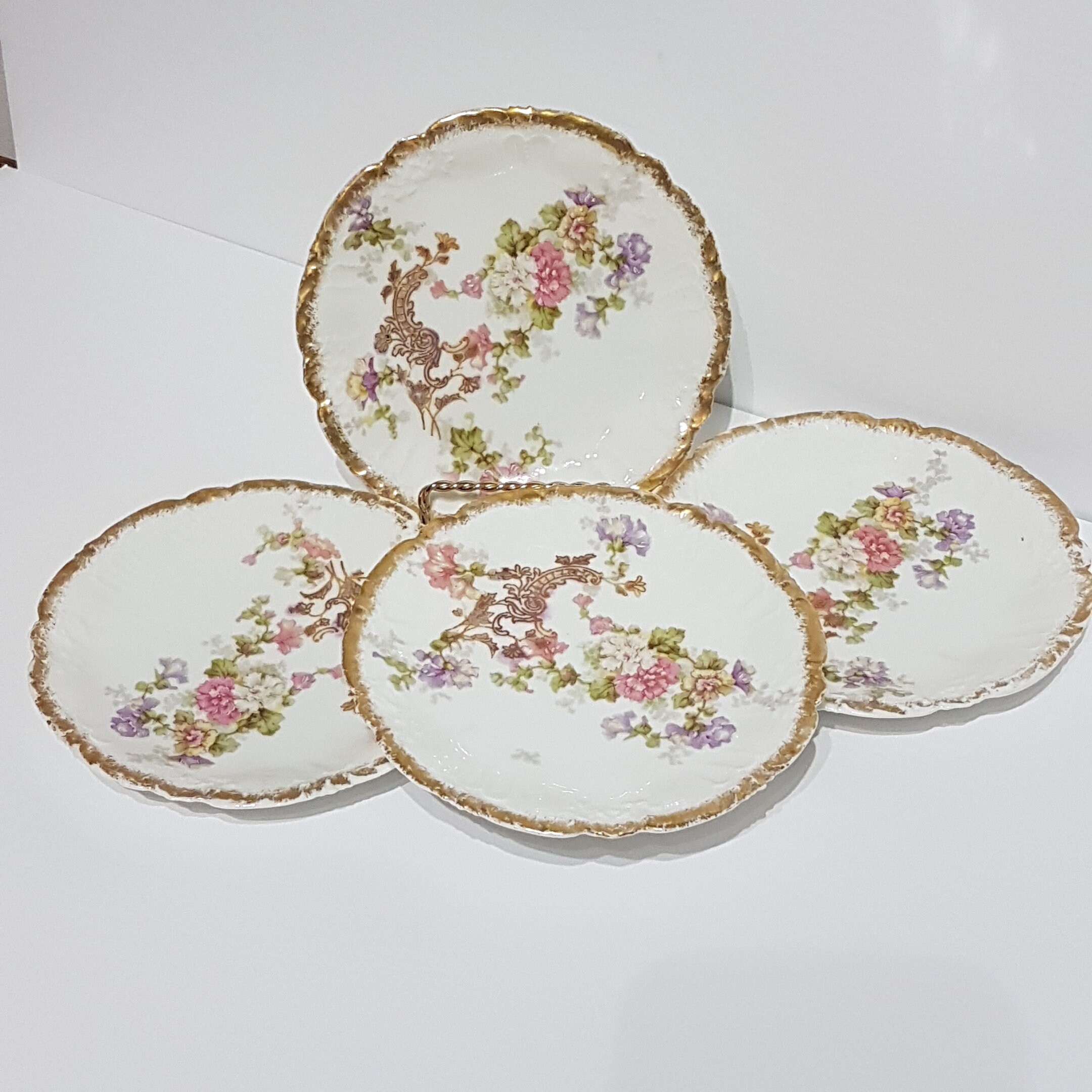 ANTIQUE LS &S Limoges Side Plates, Set of 4 Limoges Plates, Lazarus