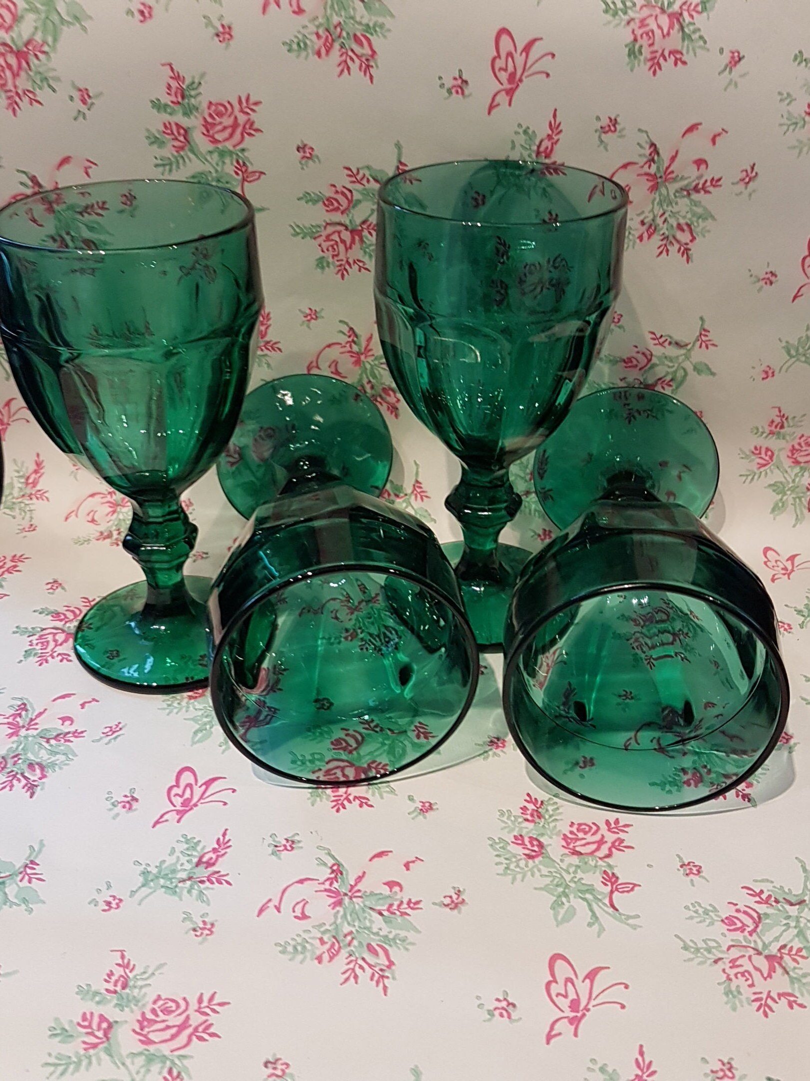 4 Libbey Gibraltar Duratuff Iced Tea Glasses, Juniper Green, Water