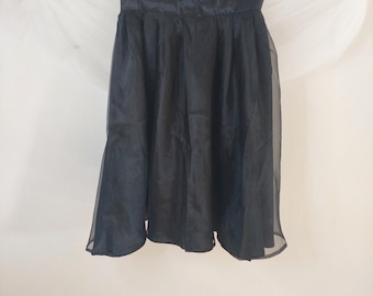 Elegant Black Satin Half Apron: Vintage-Inspired Hostess Gift