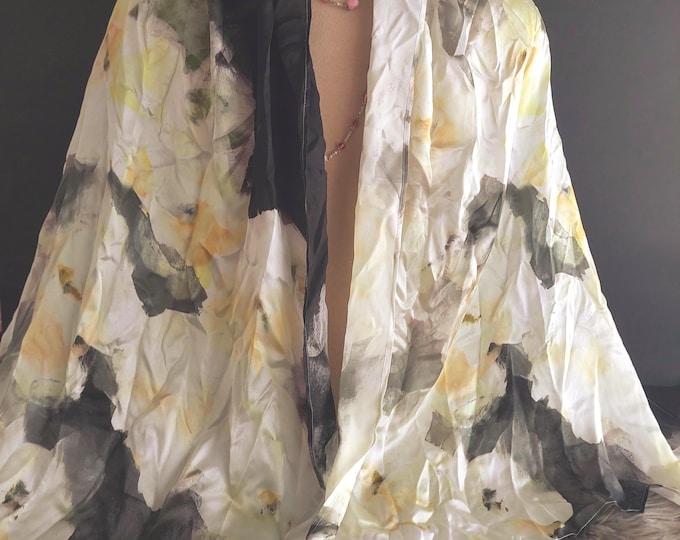 Vintage Floral Silk Scarf Evening Shoulder Wrap Shawl Wedding Accessory for Women