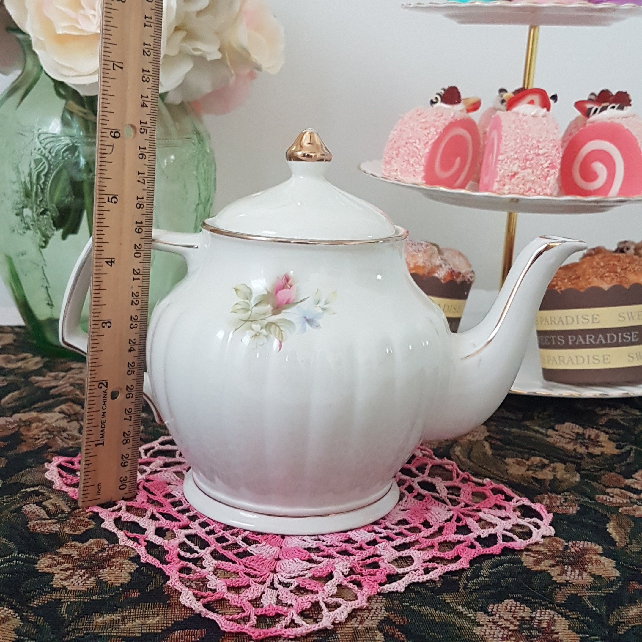 Pink Cube Sadler Tea Pot, Full 4 Cup Capacity, Cubed Teapot 18240 – The  Vintage Teacup