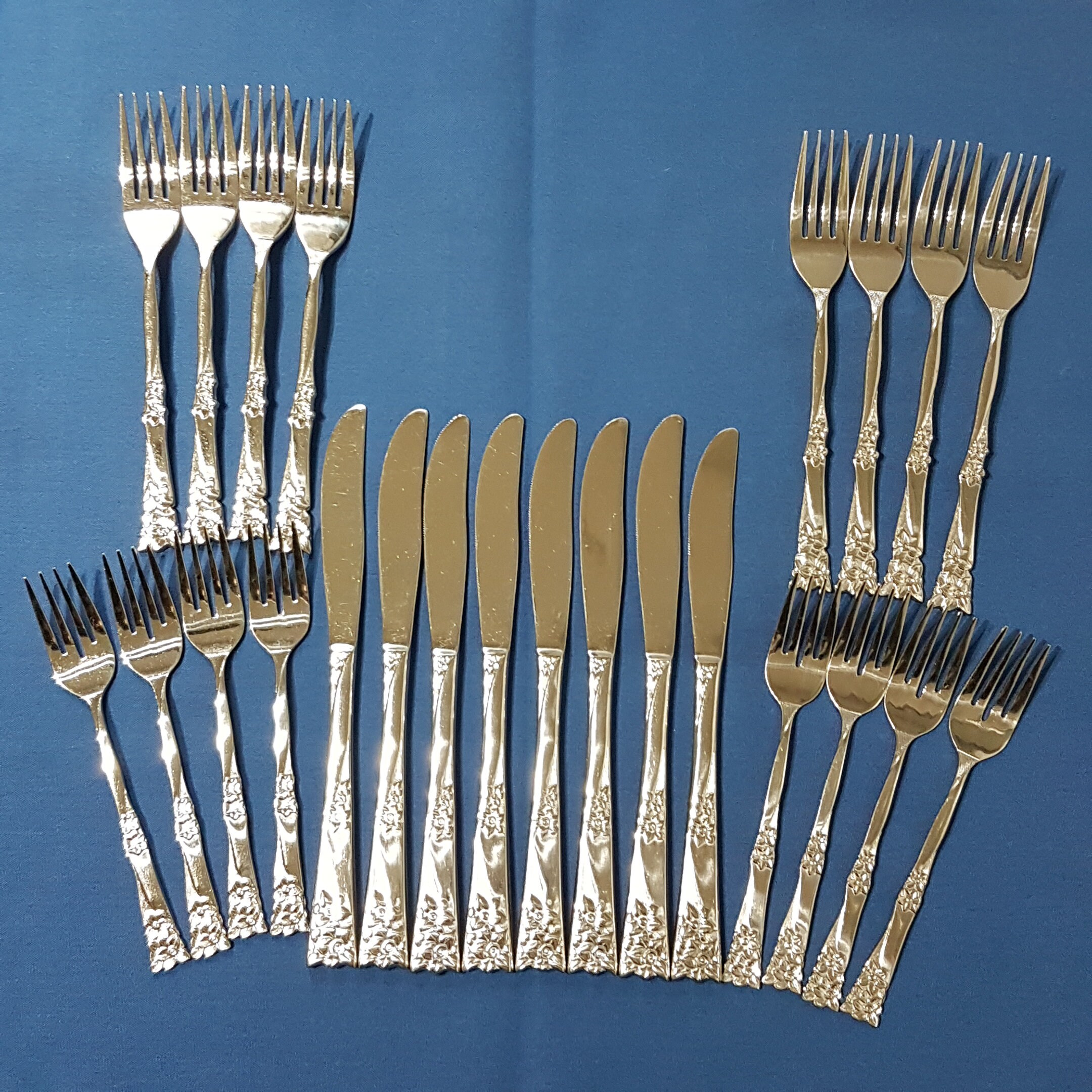 50pc Mid Century Stainless Flatware, Service for 8