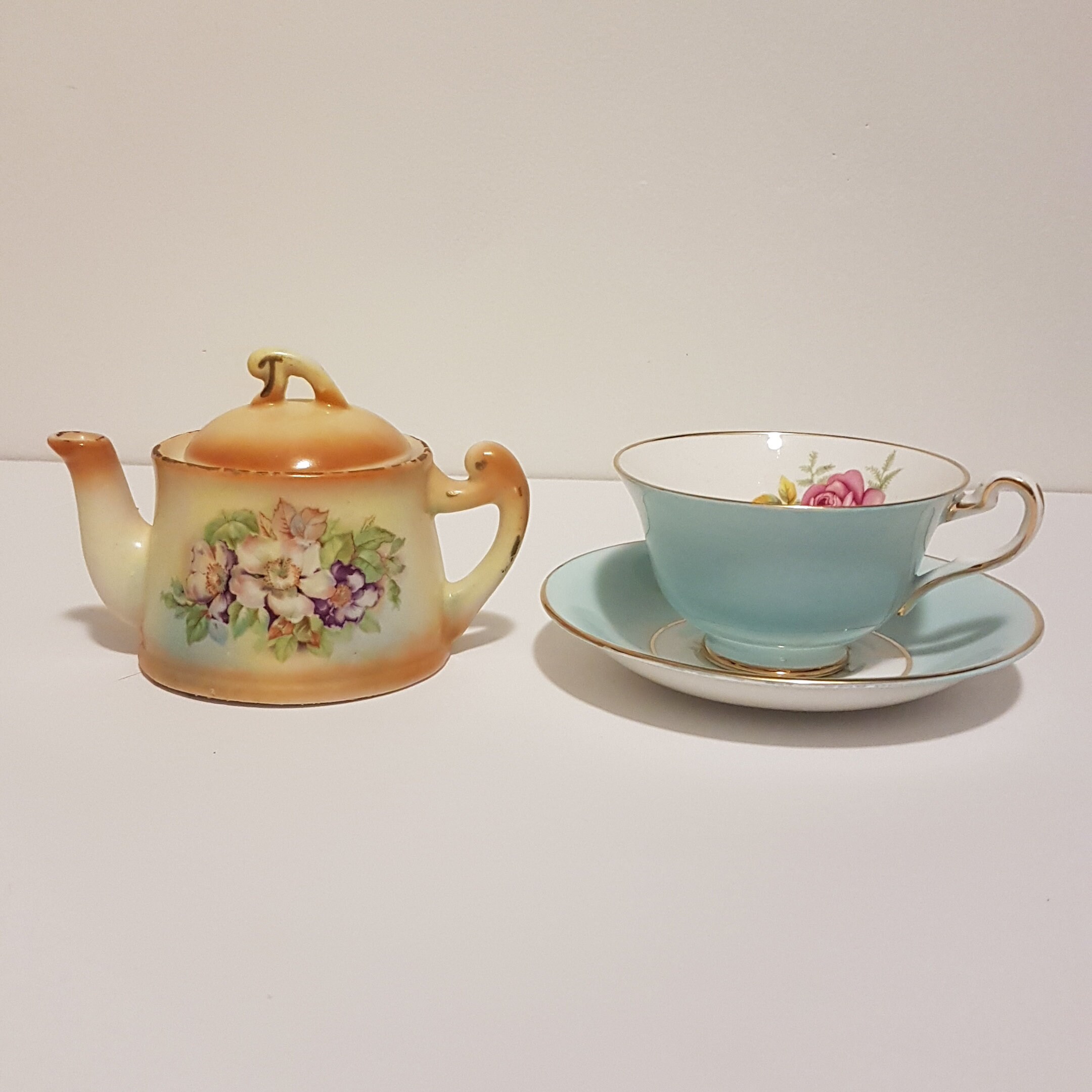 Czechoslovakian Teapot, Personal Size, 1 Cup Capacity, Hand Painted