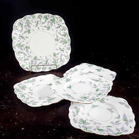 Elegant 5-Piece English Bone China Serving Set by Royal Grafton - Vintage Afternoon Tea Platter