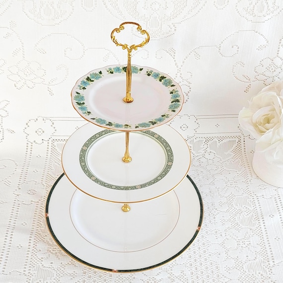 Handmade 3 Tier Bone China Cake Stand Tea Party Dessert Serving Tray