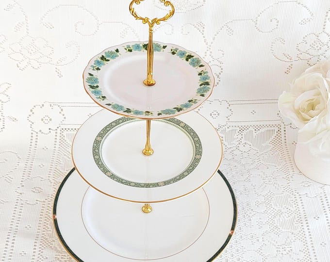 Handmade 3 Tier Bone China Cake Stand Tea Party Dessert Serving Tray