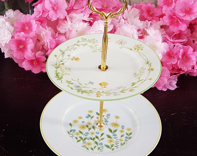 Elegant 2-Tier Bridgerton-Inspired Stand for Tea Parties, Desserts, and Jewelry Display
