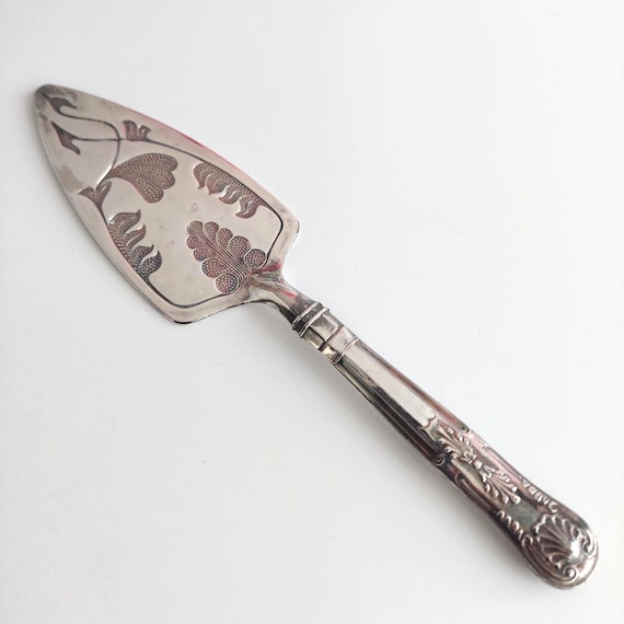 Vintage Mayell Silver Plated Cake Server Queen Anne Pattern English Flatware Wedding
