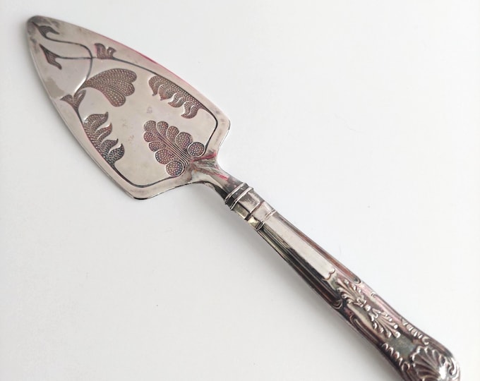 Vintage Mayell Silver Plated Cake Server Queen Anne Pattern English Flatware Wedding