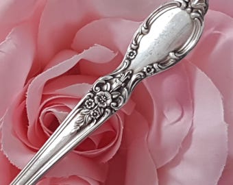 Vintage WM Rogers Victorian Rose 8-teiliges Versilbertes Teelöffel-Set Internationales Besteck Mid-Century