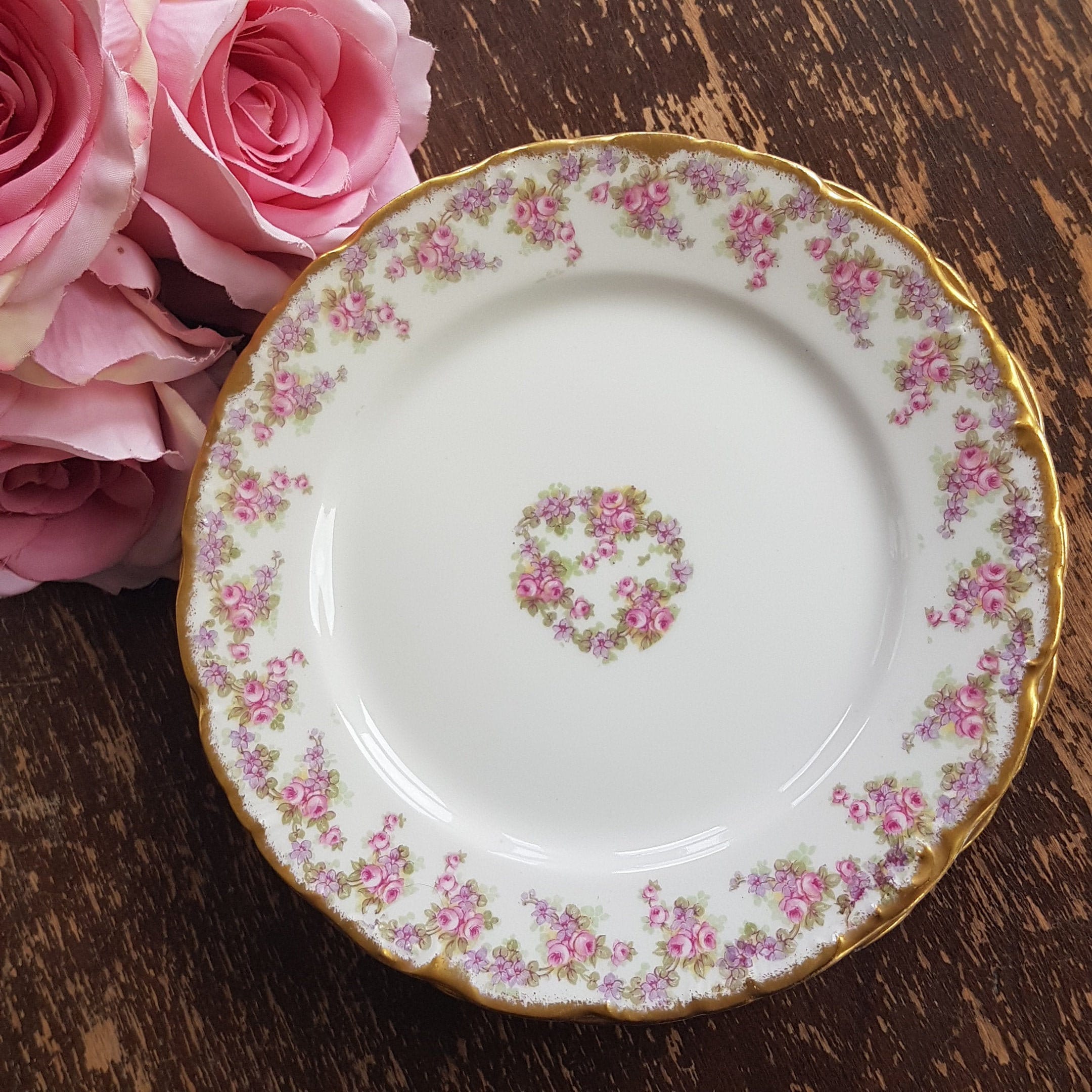 Bawo & Dotter, Elite Works Limoges France, Set of 6 BRIDAL WREATH Side