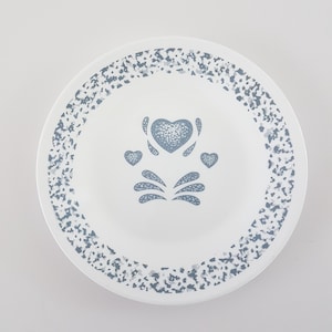 4pc Corelle BLUE HEARTS Side Plate Set, Made in USA