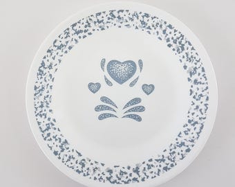 4pc Corelle BLUE HEARTS Side Plate Set, Made in USA