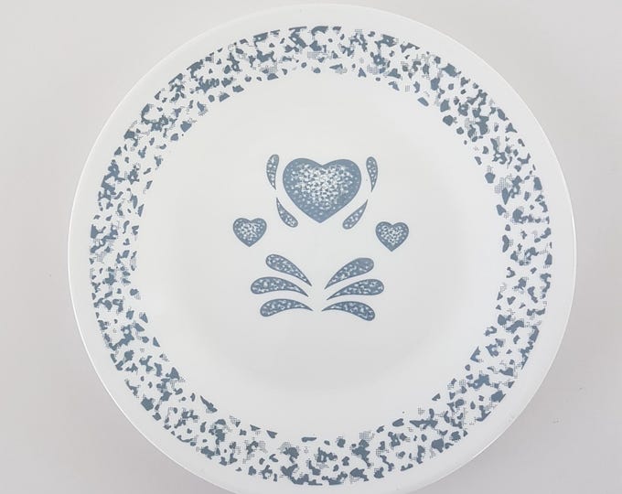 4pc Corelle BLUE HEARTS Side Plate Set, Made in USA