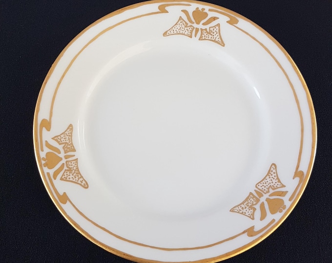 Antique T&V Limoges Hand Painted Dessert Plates, Signed, 1927