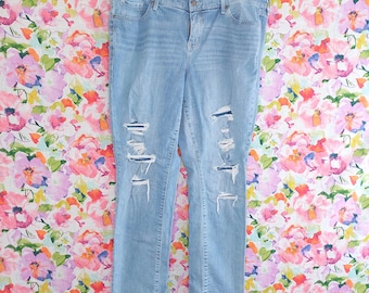 Vintage Distressed Boyfriend Straight Size 16T Vintage Womens Jeans