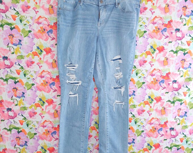 Vintage Distressed Boyfriend Straight Size 16T Vintage Womens Jeans
