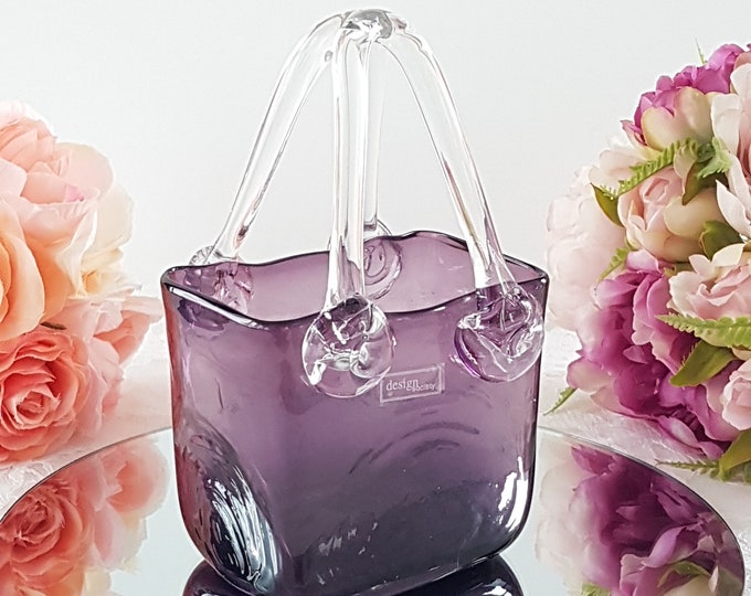 Blown Glass Purse, Unique Art Glass Vase