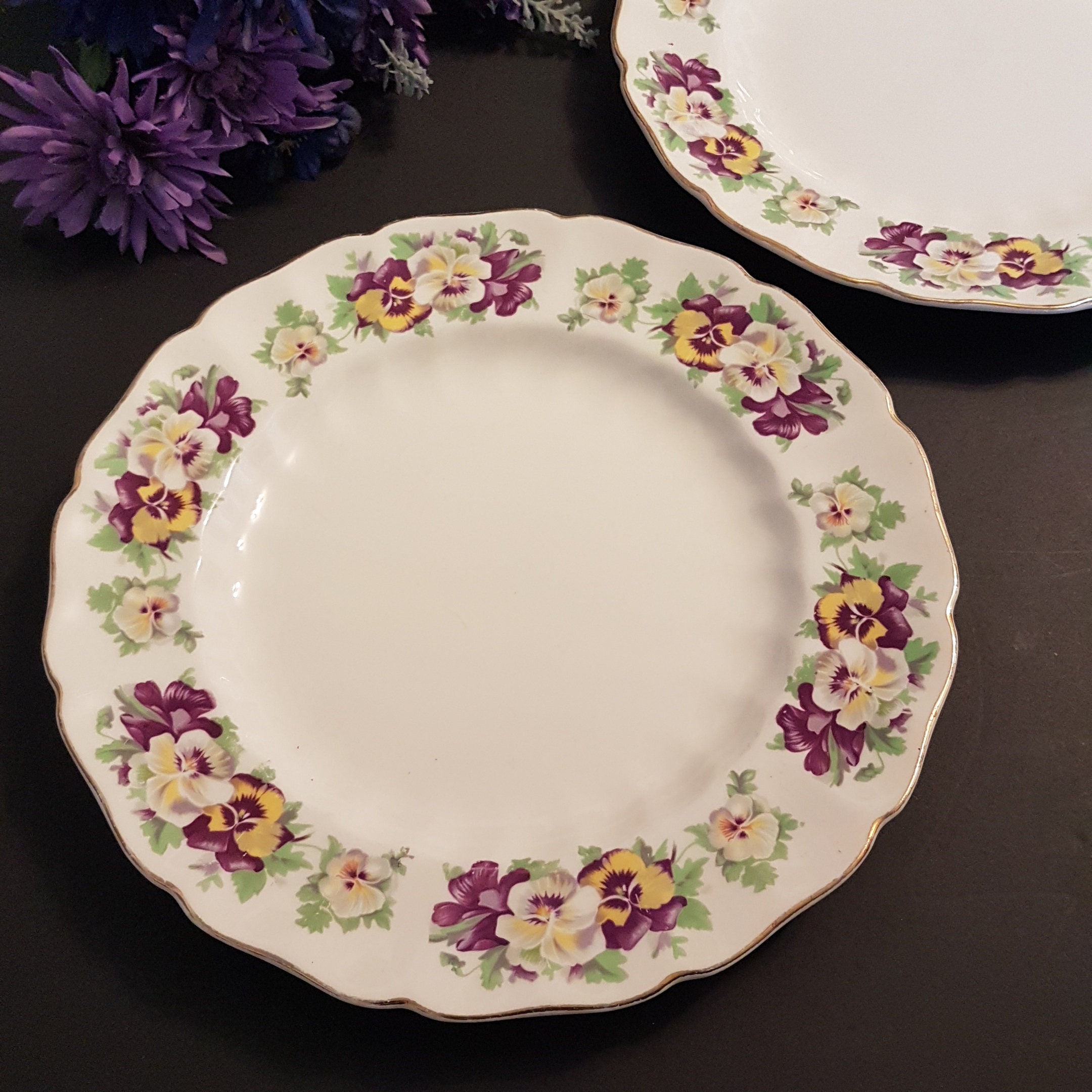 Pansy plates cheap