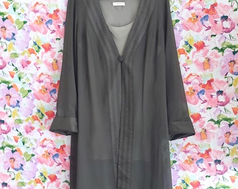 Windsmoor Olive Green Silk Jacket Tank Set Size 14