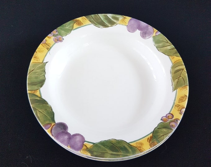 rtl - Vintage Corelle TUSCAN VINE Large Rim Soup Bowl Set of 4, 9 inch Shallow Soup Pasta Bowls, Made in USA