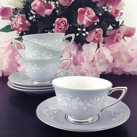 8pc Royal Doulton VALLEYFIELD Tea Cup & Saucer Set, Bone China, England