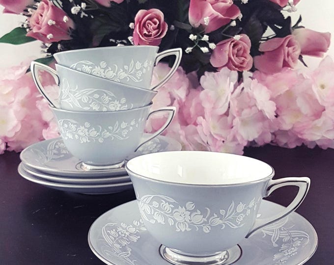 8pc Royal Doulton VALLEYFIELD Tea Cup & Saucer Set, Bone China, England