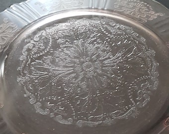 Dessert Plates, American Sweetheart by MacBeth-Evans, Set of 4 Bread & Butter Plates, Pink Depression Glass, 1930s