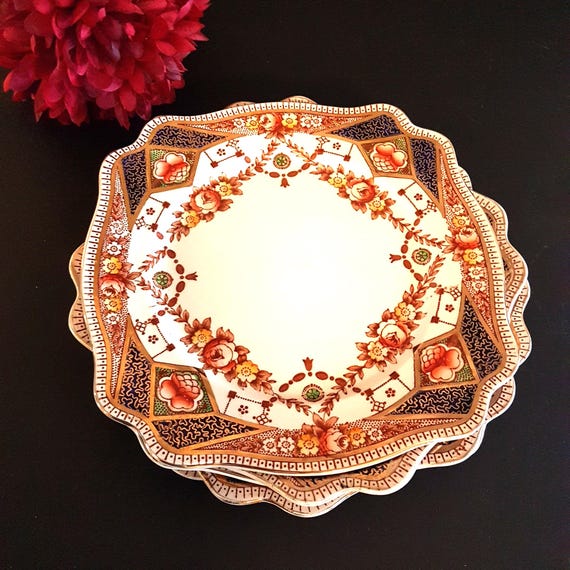 Vintage Royal Staffordshire Dinner Plate: Hand-Painted Imari Style, 1940s