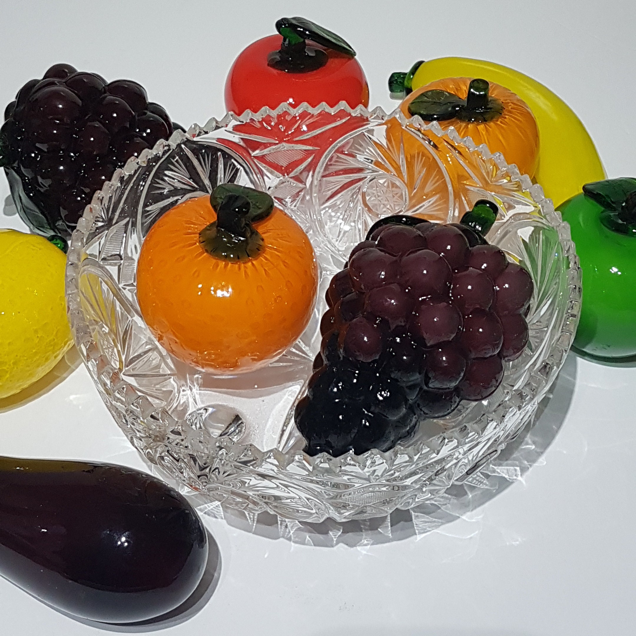 Italian Blown Glass Vegetables, Murano Style Glass Fruit, Red Apple