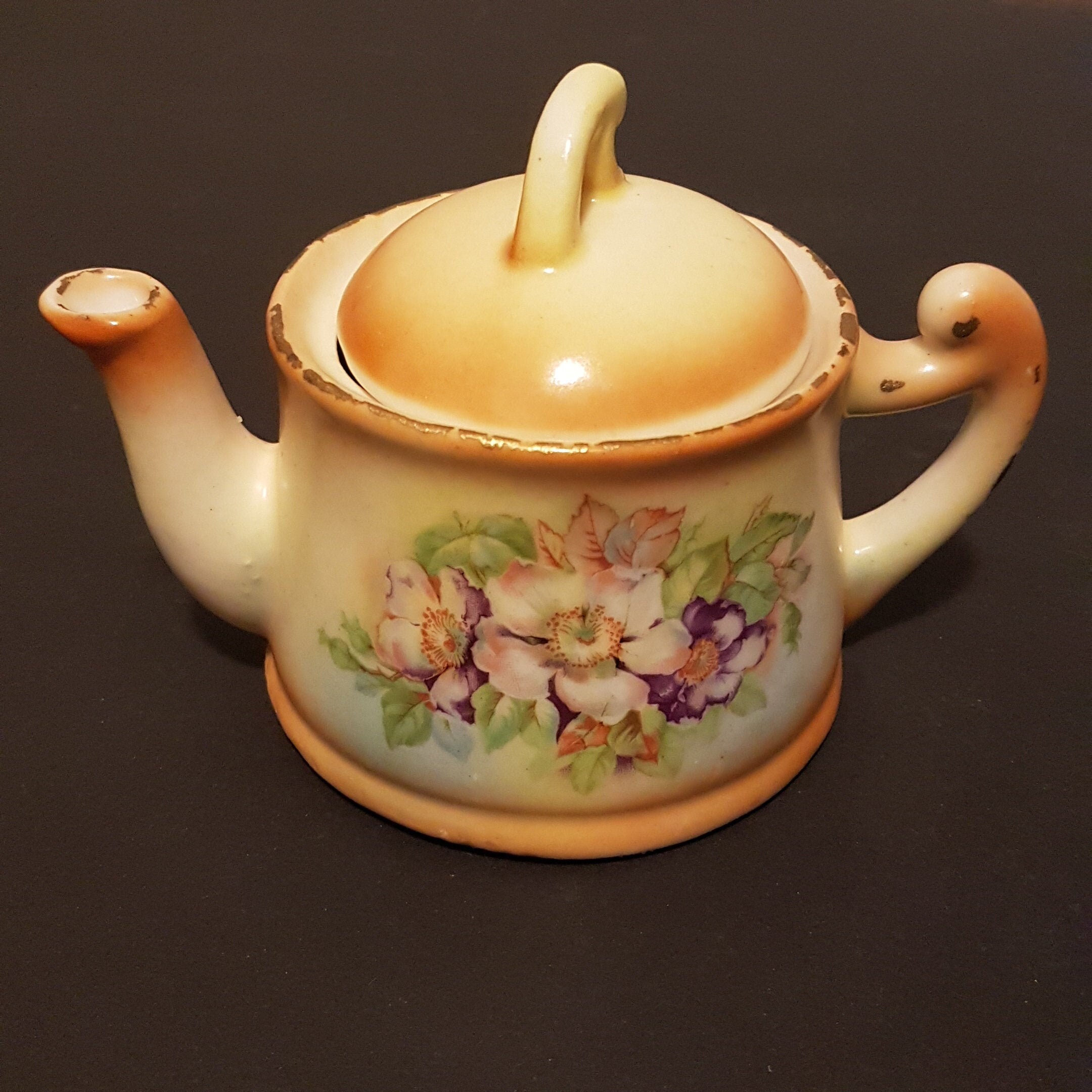 Czechoslovakian Teapot, Personal Size, 1 Cup Capacity, Hand Painted